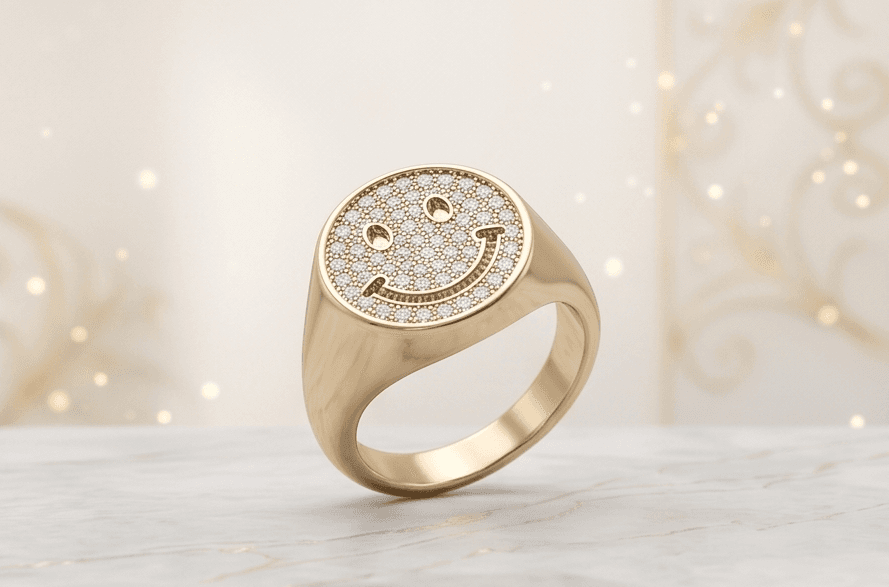 Smiley Signet Ring
