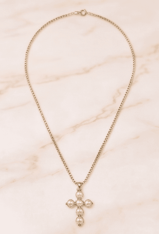 Pearl Cross Necklace