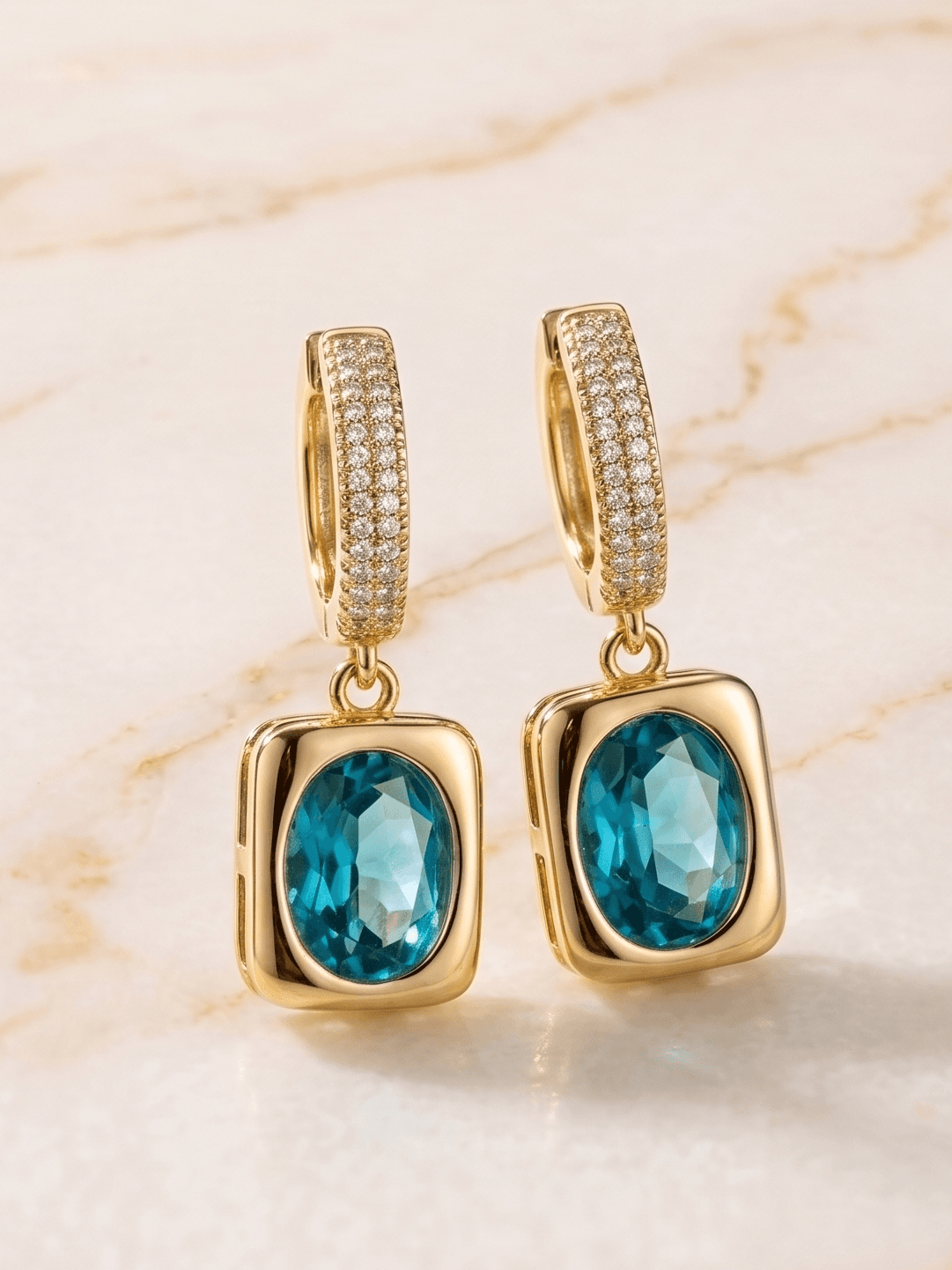 Cyan Drop Earrings