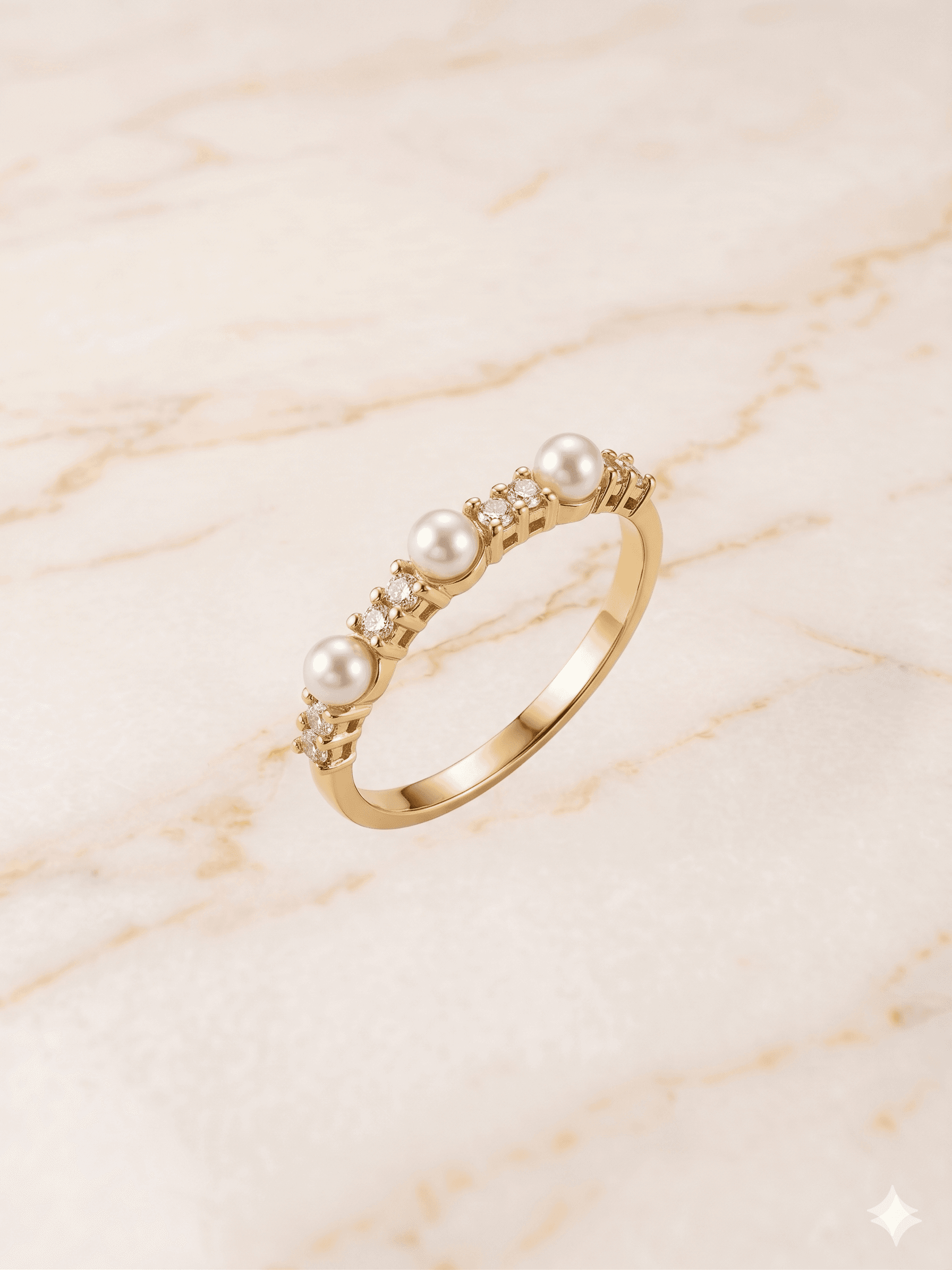 Pearl Diamond Ring