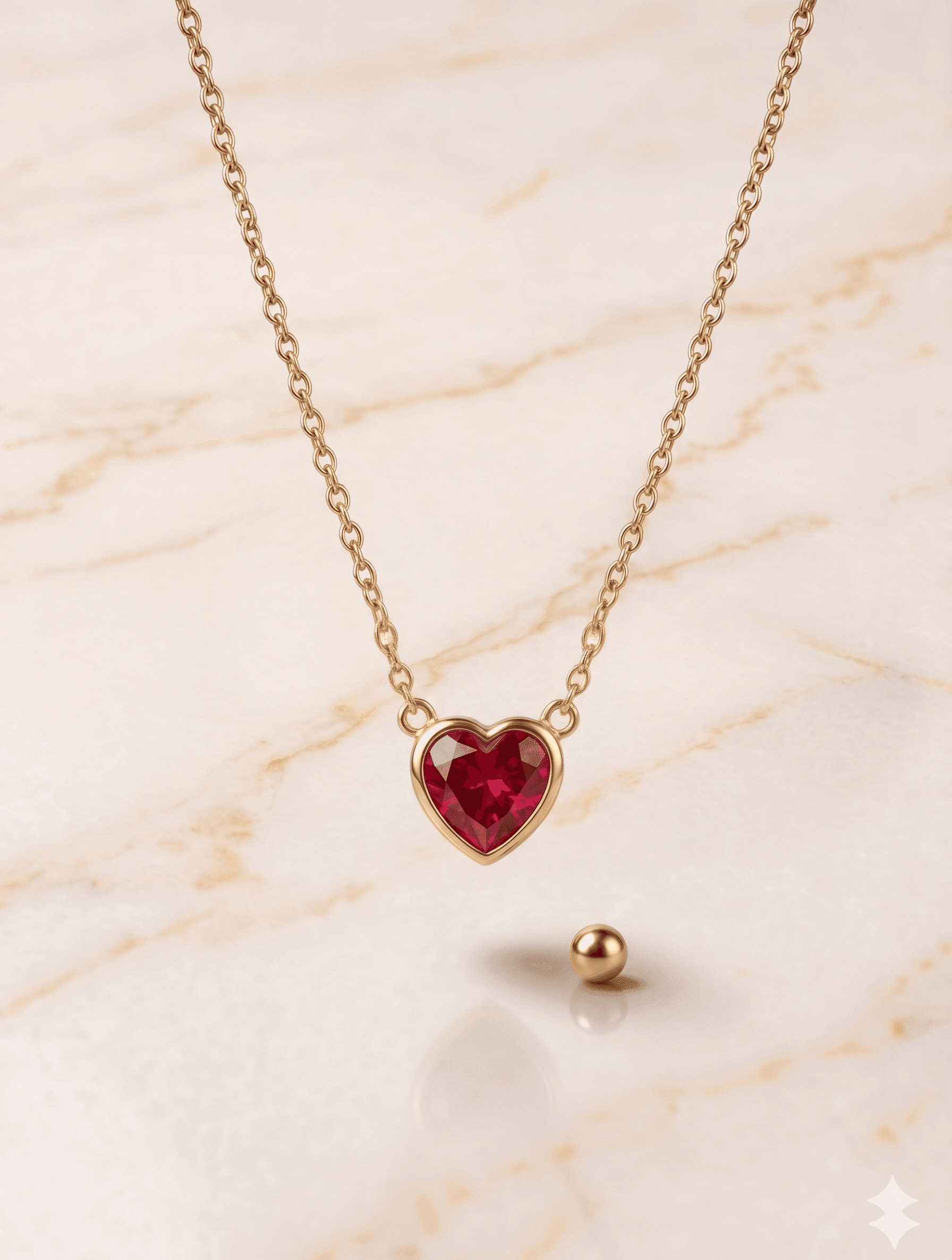 Ruby Heart Necklace